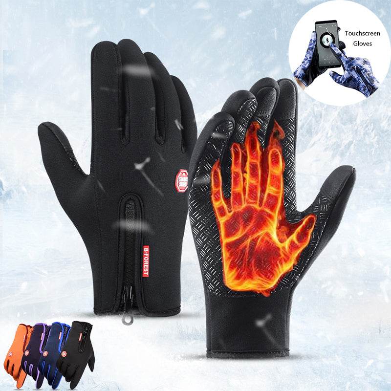 Winter Gloves Touch Screen Riding Motorcycle Sliding Waterproof Sports Gloves With Fleece - Mubimart