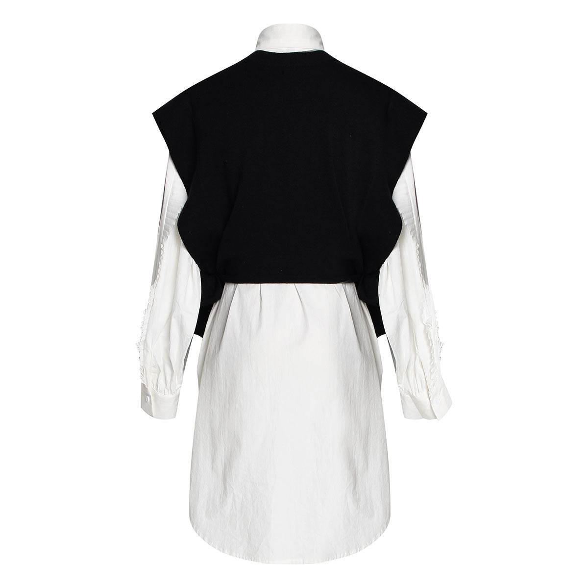 Pleated shirt dress - Mubimart
