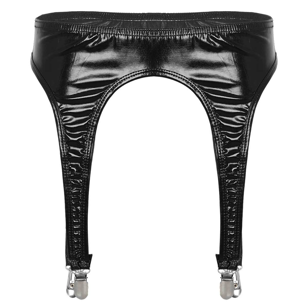 Patent Leather PU Leather Garter Belt - Mubimart -  