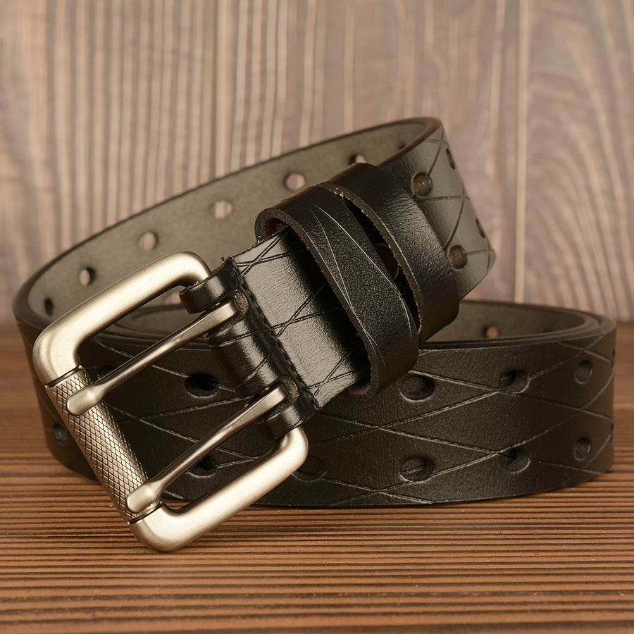 Men's Belt Leather Personality Belt Men's Casual Jeans Belt - Mubimart