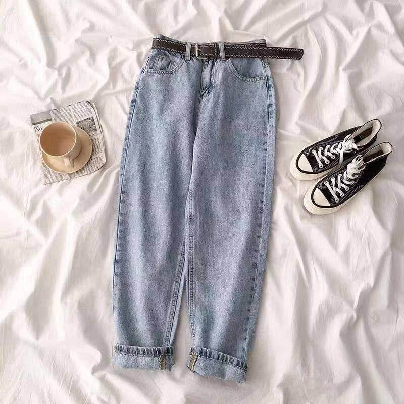 High Waist Jeans Women Straight Harem - Mubimart