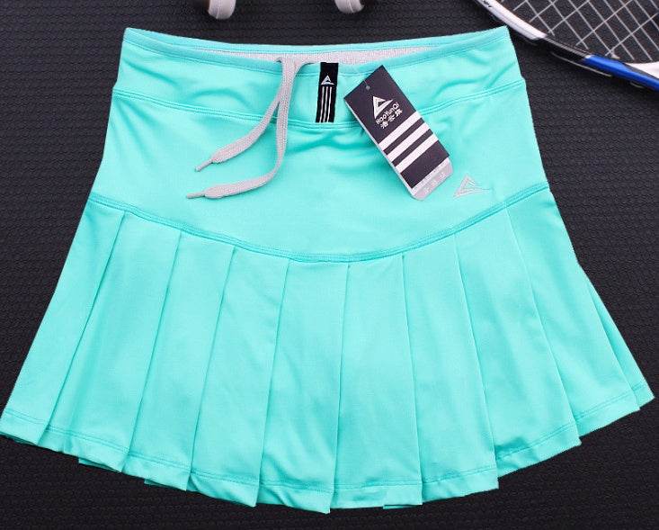 New Girls Tennis Skirts with Safety Shorts , Quick Dry Women Badminton Skirt - Mubimart
