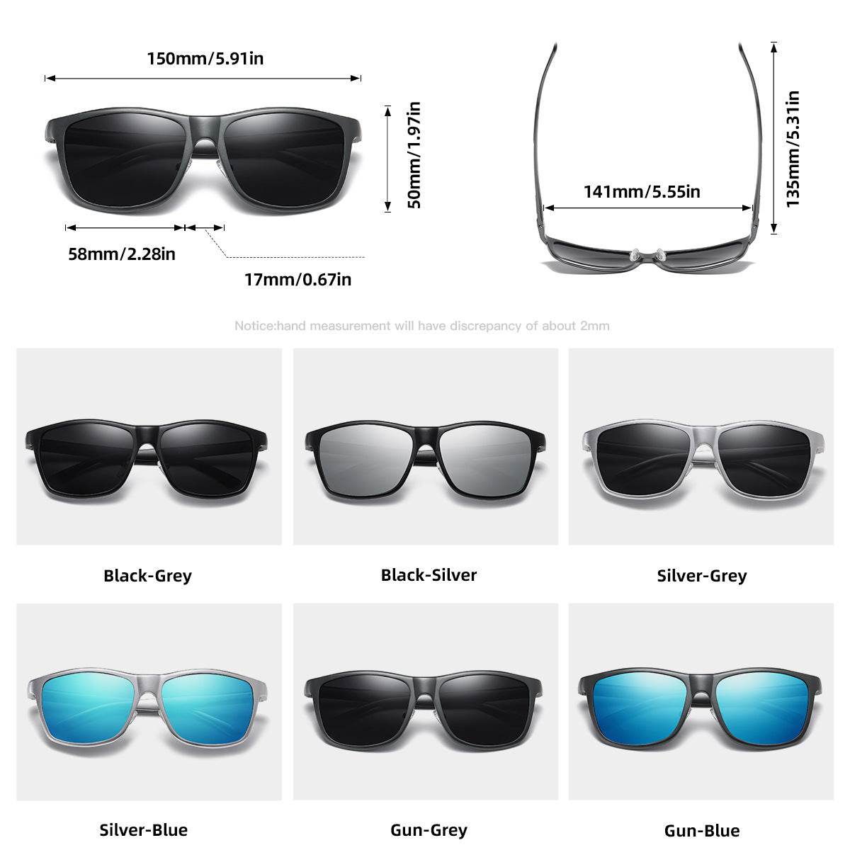 Fashion Aluminum Magnesium Polarized Sunglasses - Mubimart