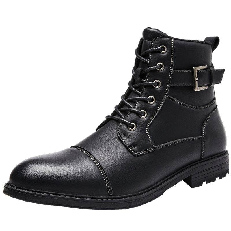 Worker Boot Men's Retro Lace Up High-top Martin Boots - Mubimart