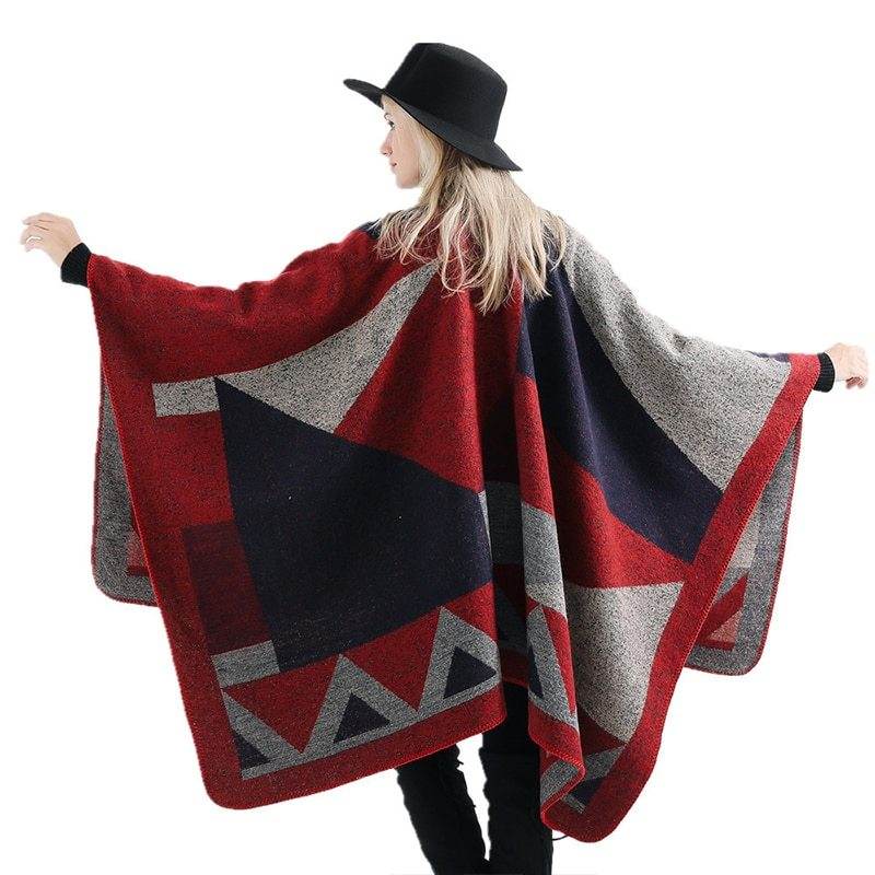 Geometric print shawl - Mubimart