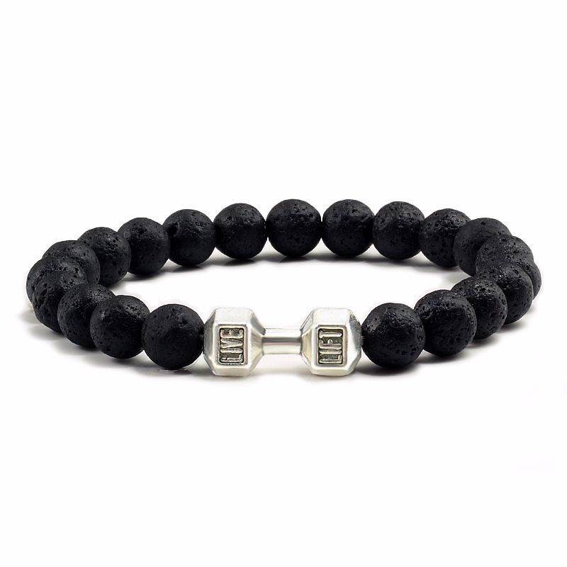 Natural Volcanic Stone Beads Bracelets Black Lava Men Women Bracelet Aromatherapy Essential Oil Diffuser Bangle - Mubimart