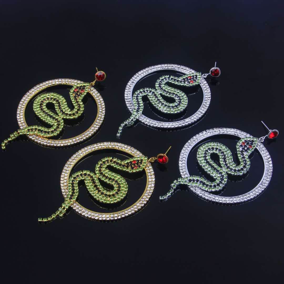 Diamond hoop earrings - Mubimart
