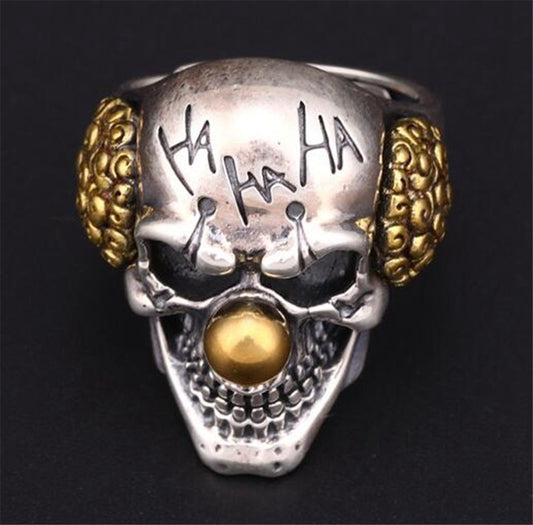 Clown Männer Dominierende Persönlichkeit Totenkopf Ring