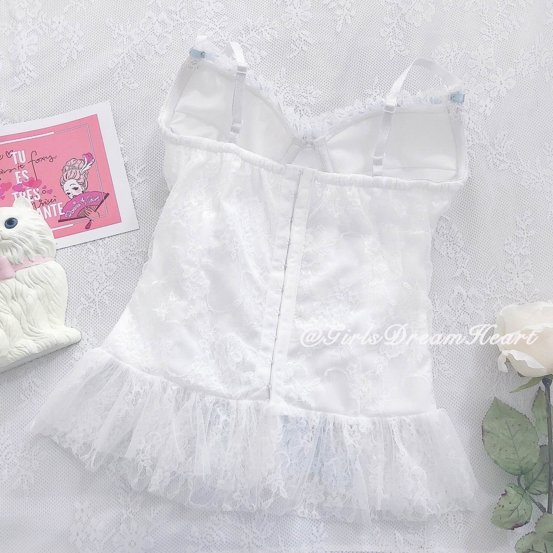 French Retro Lace Corset Sling Top Women - Mubimart