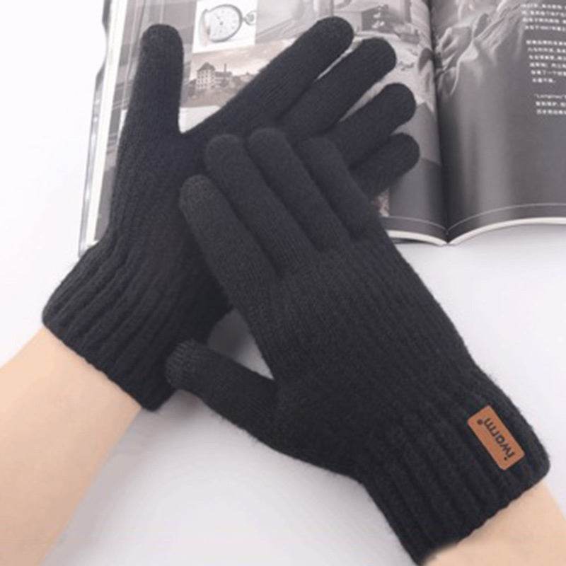Knitted Woolen Cold Weather Gloves For Men - Mubimart