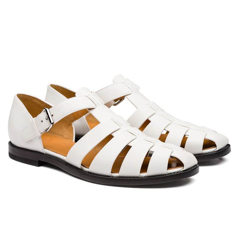 Colorblock Men's Sandal Stitched Faux Leather - Mubimart