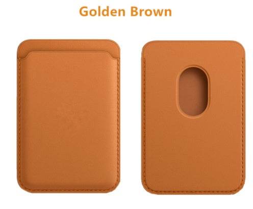 Magnetic Leather Card Holder Holder - Mubimart