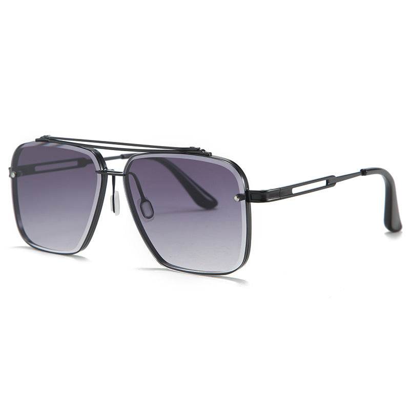 Mens Fashion Double Beam Cut Edge Sunglasses - Mubimart