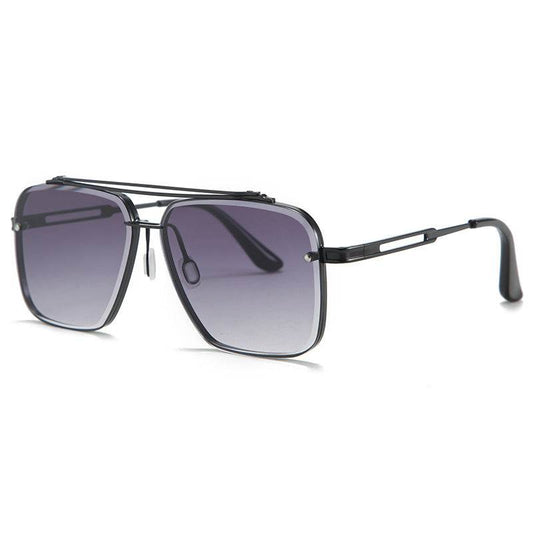 Mens Fashion Double Beam Cut Edge Sunglasses - Mubimart