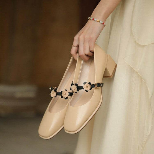 Mid-heel Mary Jane Shoes - Mubimart