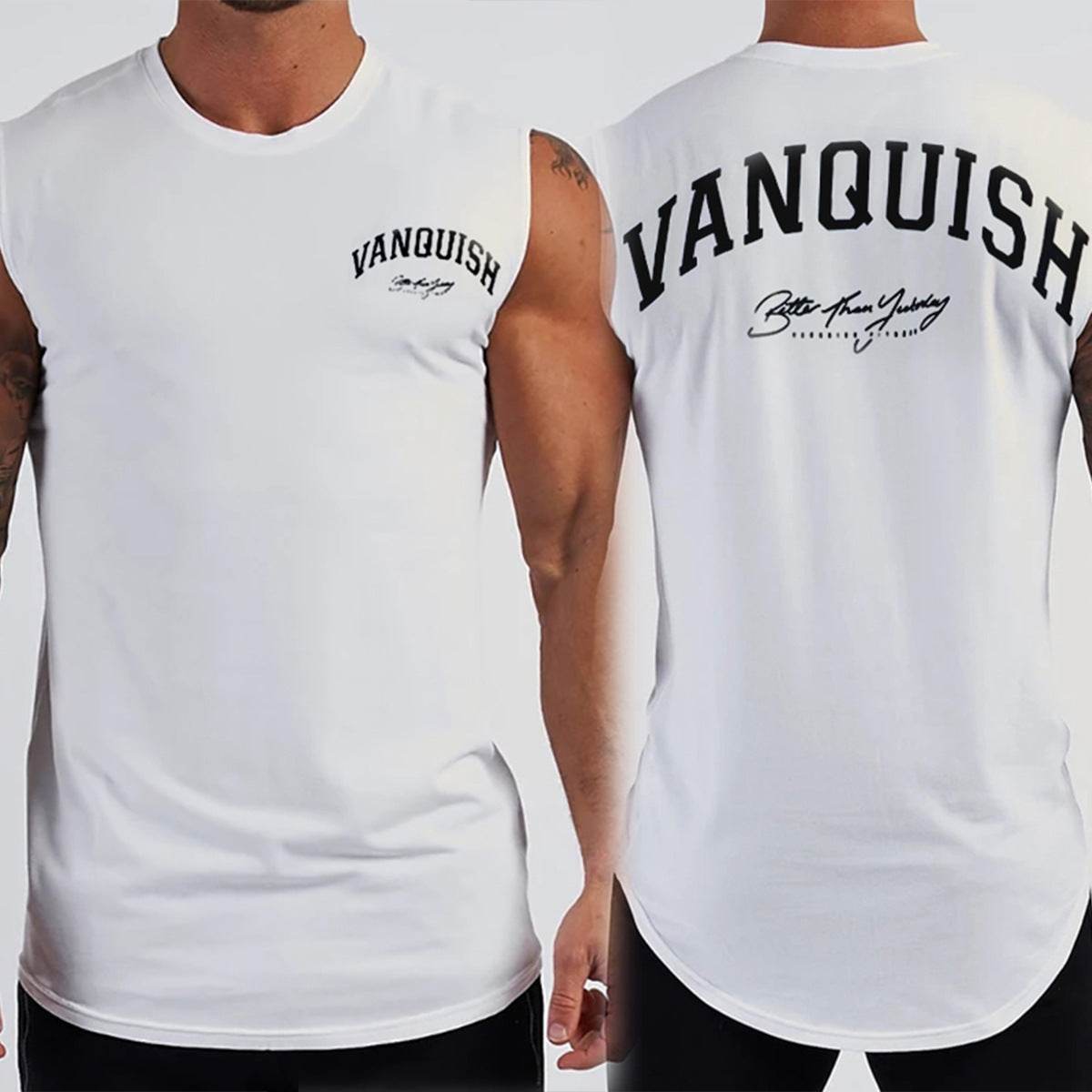 Summer New Muscle Fitness Brother Sports Undershirt Men Running Training Tops - Mubimart