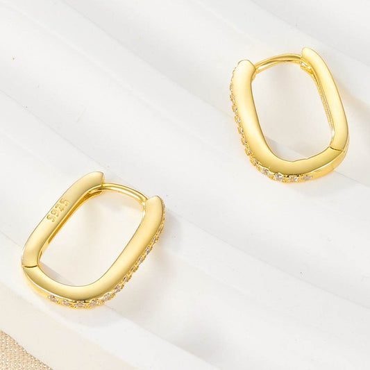 Melissa Oval Hoop Earrings - Mubimart