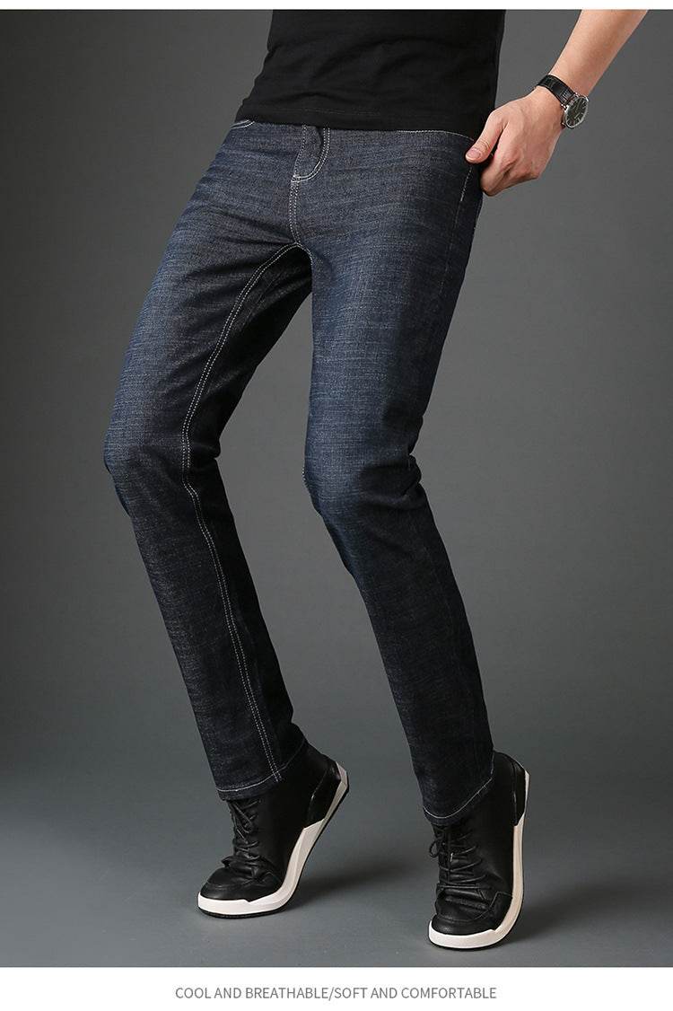 Men's straight-leg slim-fit jeans - Mubimart