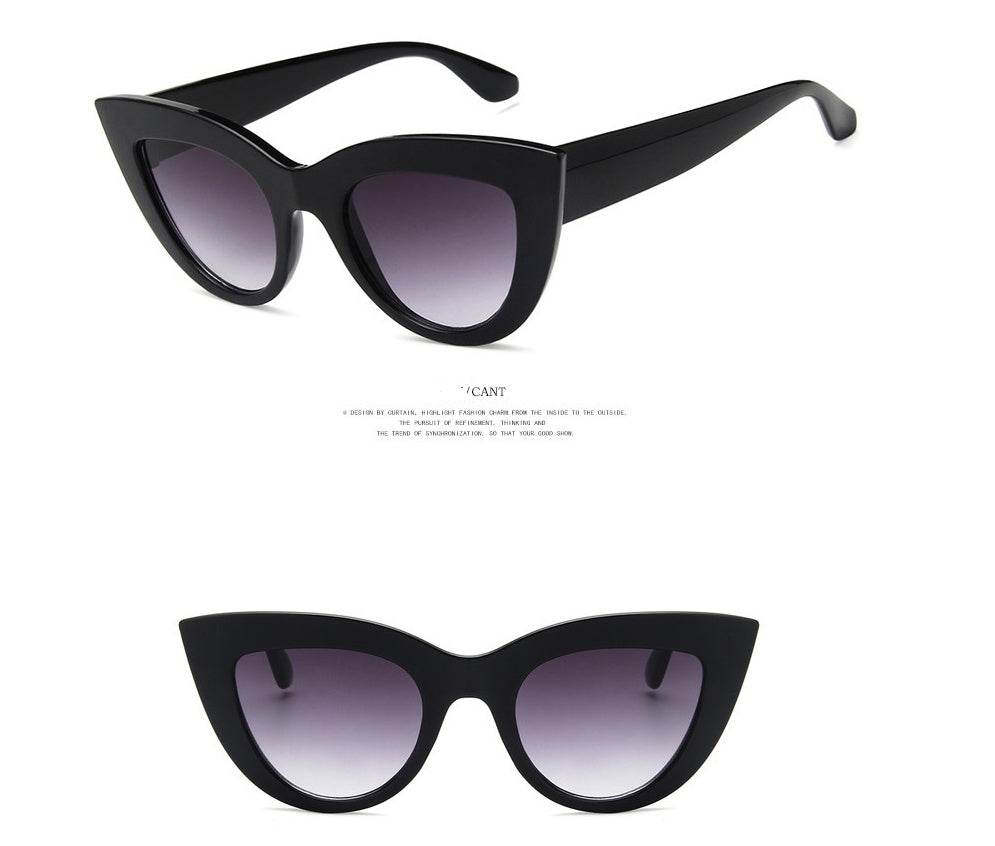European and American retro cat eye sunglasses trend wild style sunglasses - Mubimart