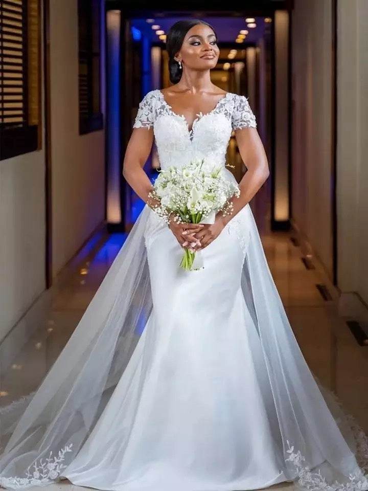 FashionCustom Wedding Gown Bridal Dresses - Mubimart