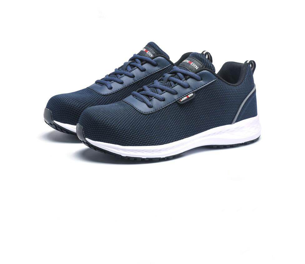 Men Steel Toe Work Safety Shoes Lightweight Breathable Reflective Casual Sneaker - Mubimart
