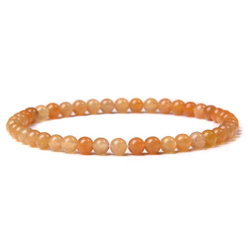 4mm Natural Agate Stone Beads Energy Charm Bracelet For Women - Mubimart