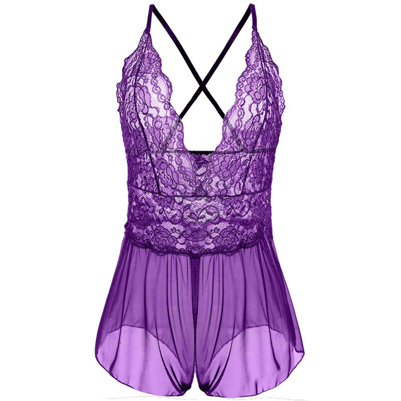 Lace sling bodysuit - Mubimart -  