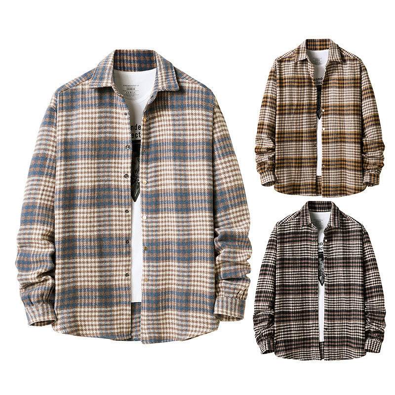 Flannel Thick Plaid Shirt Men's Style Jacket Lining - Mubimart