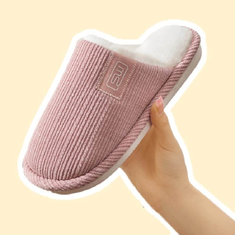 Fashion Indoor Home Slippers Non-slip Floor Shoes For Women Men Soft Bottom Velvet Fur Slides House Shoes Bedroom Slipper - Mubimart
