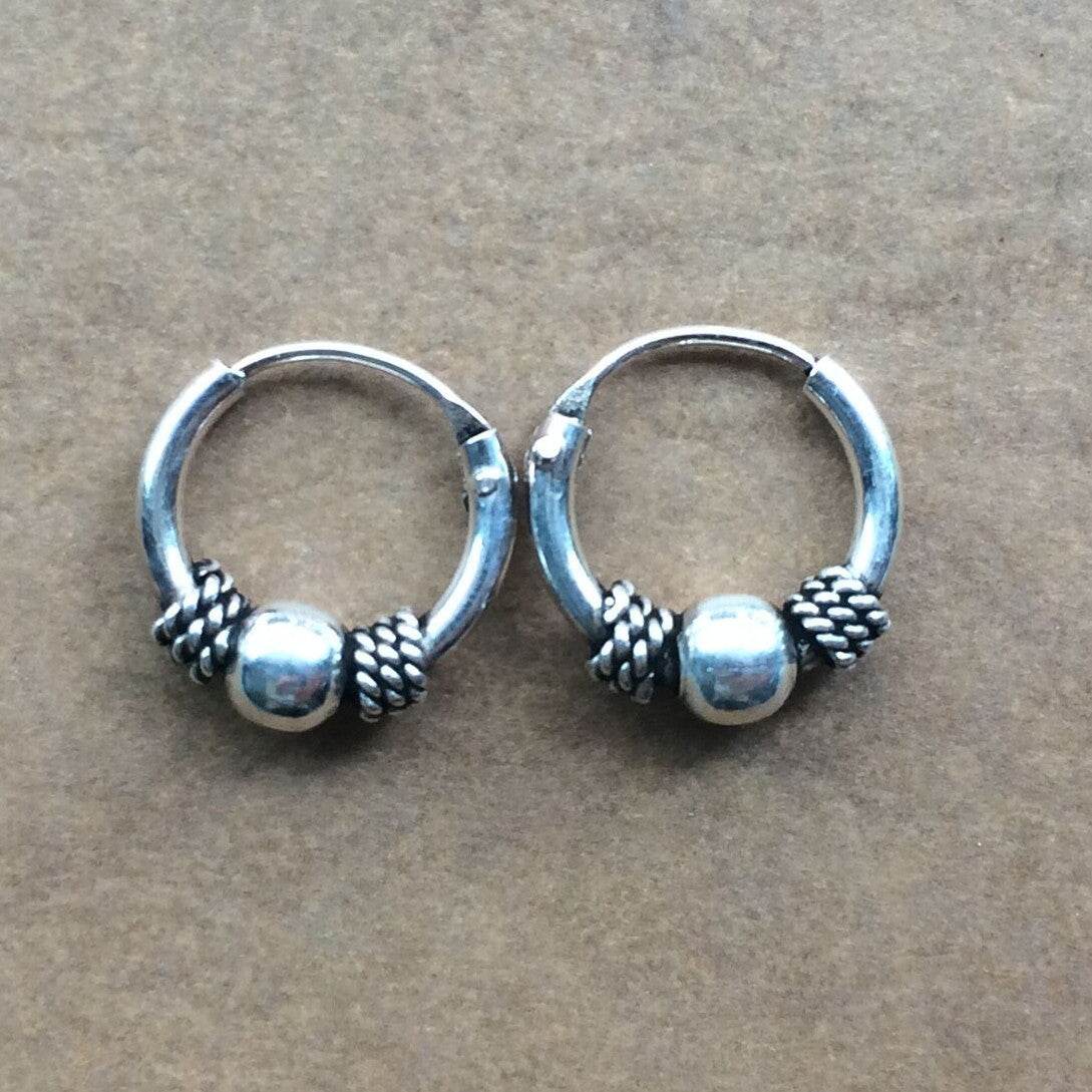 S925 Sterling Silver Earrings Antique Small For Men And Women - Mubimart