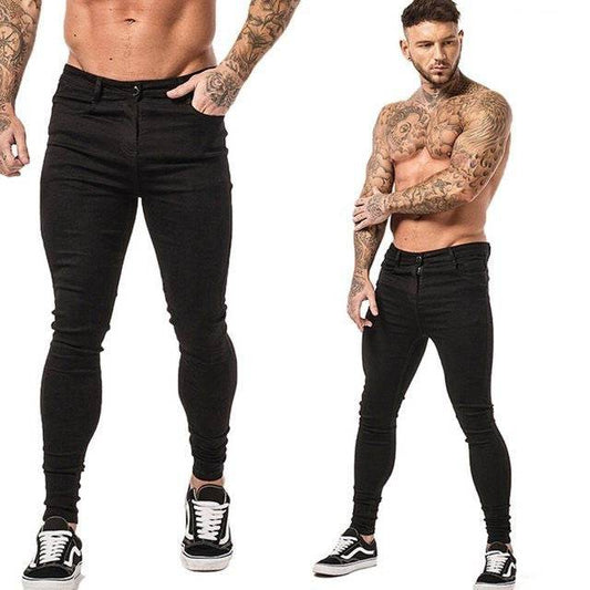 Patchwork Pants Jeans Men's Fit - Mubimart