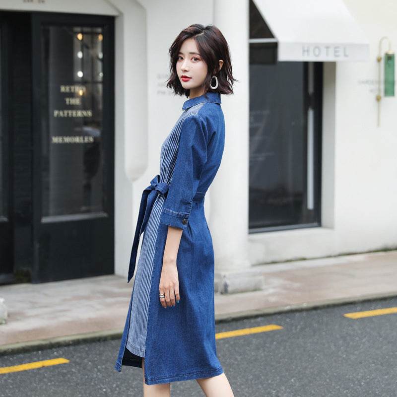 Slim denim dress - Mubimart