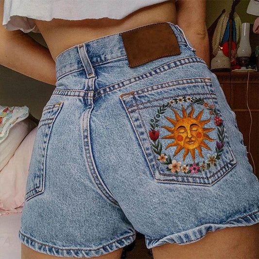 Leisure Commute Style Shorts Denim Women - Mubimart