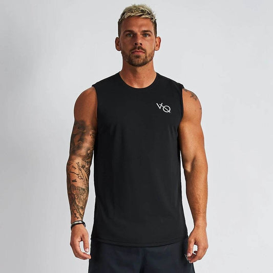 Solid Color Cotton Men's Undershirt Casual Sleeveless Men's Tops - Mubimart