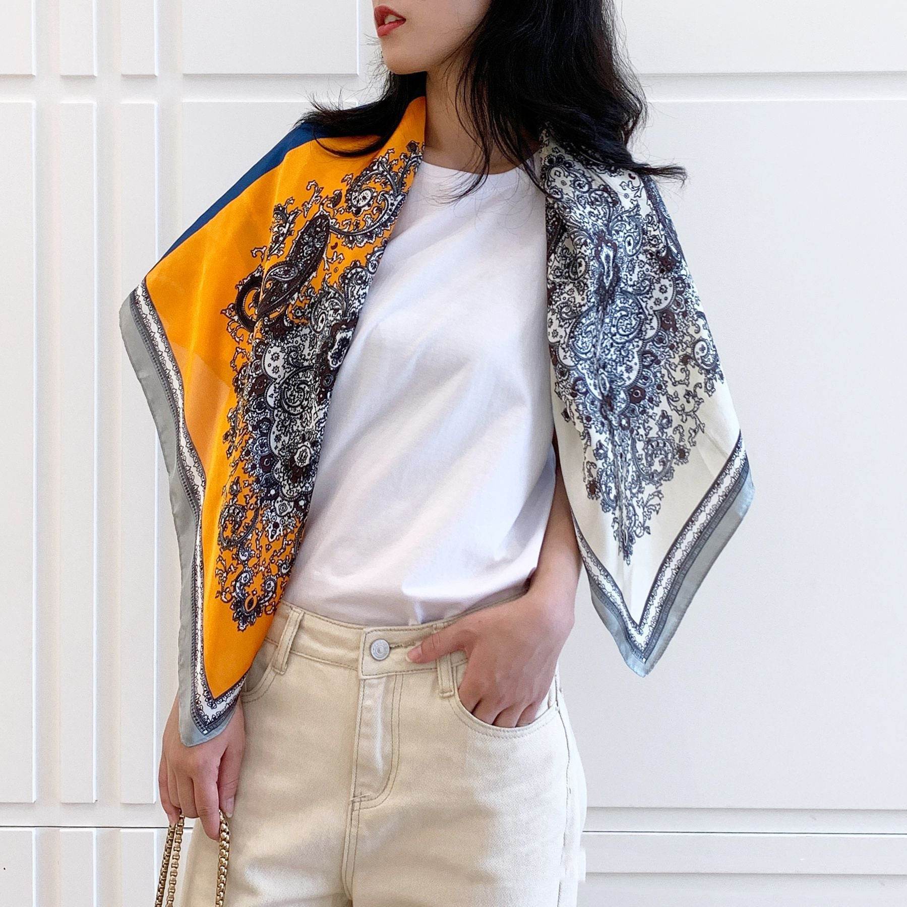 Fashion Silk Scarves Female Printing Hijab - Mubimart
