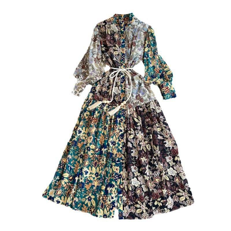 A-line Printed Formal Dress For Women - Mubimart