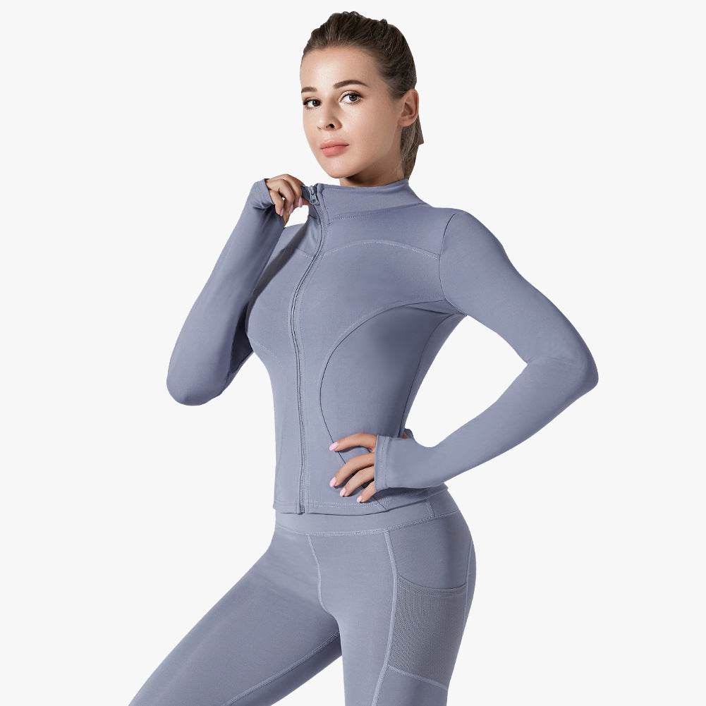 Running Training High Elastic Breathability Jacket Long Sleeve Top Workout Clothes - Mubimart