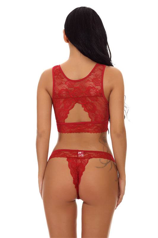 Sexy Lingerie Lace Lingerie Set Perspective Lingerie Suit - Mubimart