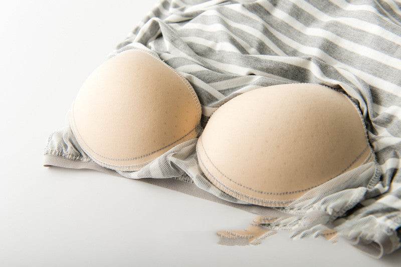 Long-sleeve Bra-t Cup All-in-one T-shirt Loungewear - Mubimart
