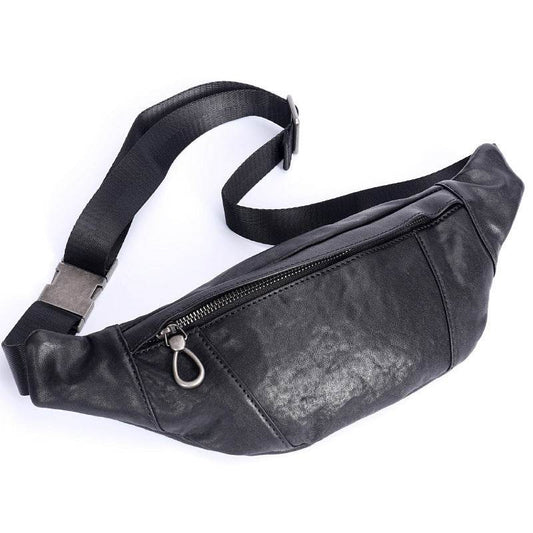 Men's Small Leather Sports Fanny Pack - Mubimart