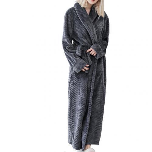 Winter Sleep Bath Robe Women Men Warm Fleece  Robes - Mubimart -  