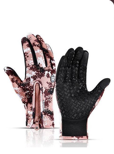 Winter Gloves Touch Screen Riding Motorcycle Sliding Waterproof Sports Gloves With Fleece - Mubimart