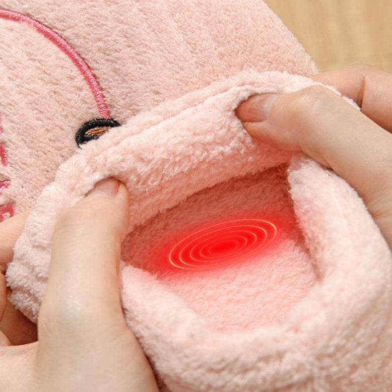Women's Bear Fuzzy Slippers Casual Non Slip Household Walking Shoes For Home Winter - Mubimart