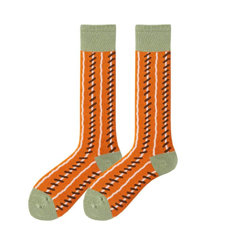 Women's High Tube Calf And Knee Pile Stockings Cotton Socks - Mubimart