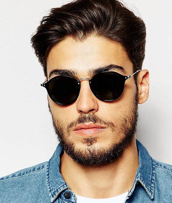 Metal Round Face Sunglasses Retro Driver Sunglasses Men And Women Sunglasses - Mubimart