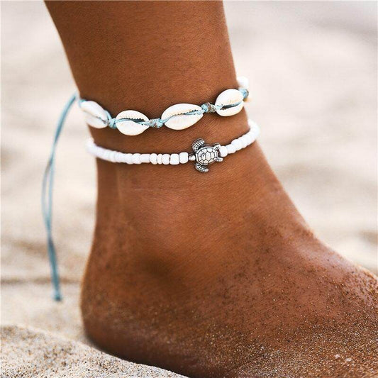 Simplicity Anklets Green Blue Color Star Fish Anklet Women Beach Foot Jewelry Leg Chain Ankle Bracelets Foot Accessory - Mubimart
