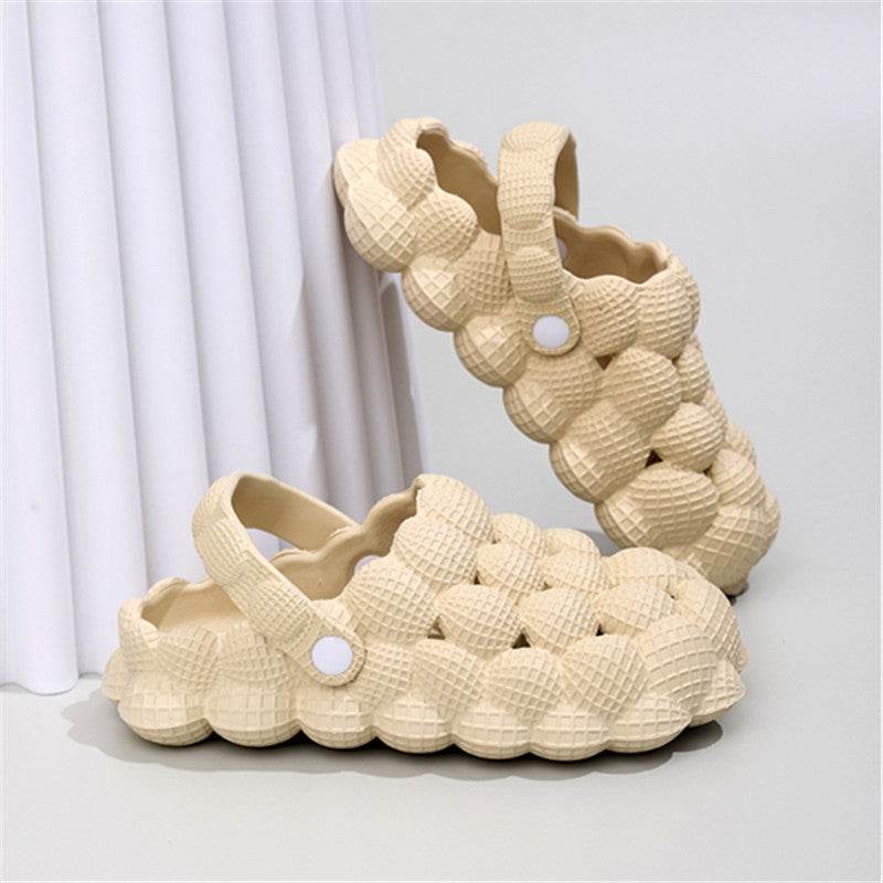 Womens Soft Sole Bubble Clogs Lightweight Solid Color Slippers - Mubimart
