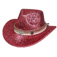 Festival Party Versammlung Silber Western Denim Fedora Hut Filz