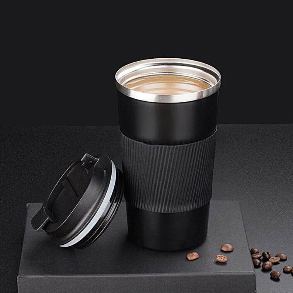 510ML Leakproof Insulated Thermal Travel Stainless Steel Coffee Mug Cup Flask - Mubimart