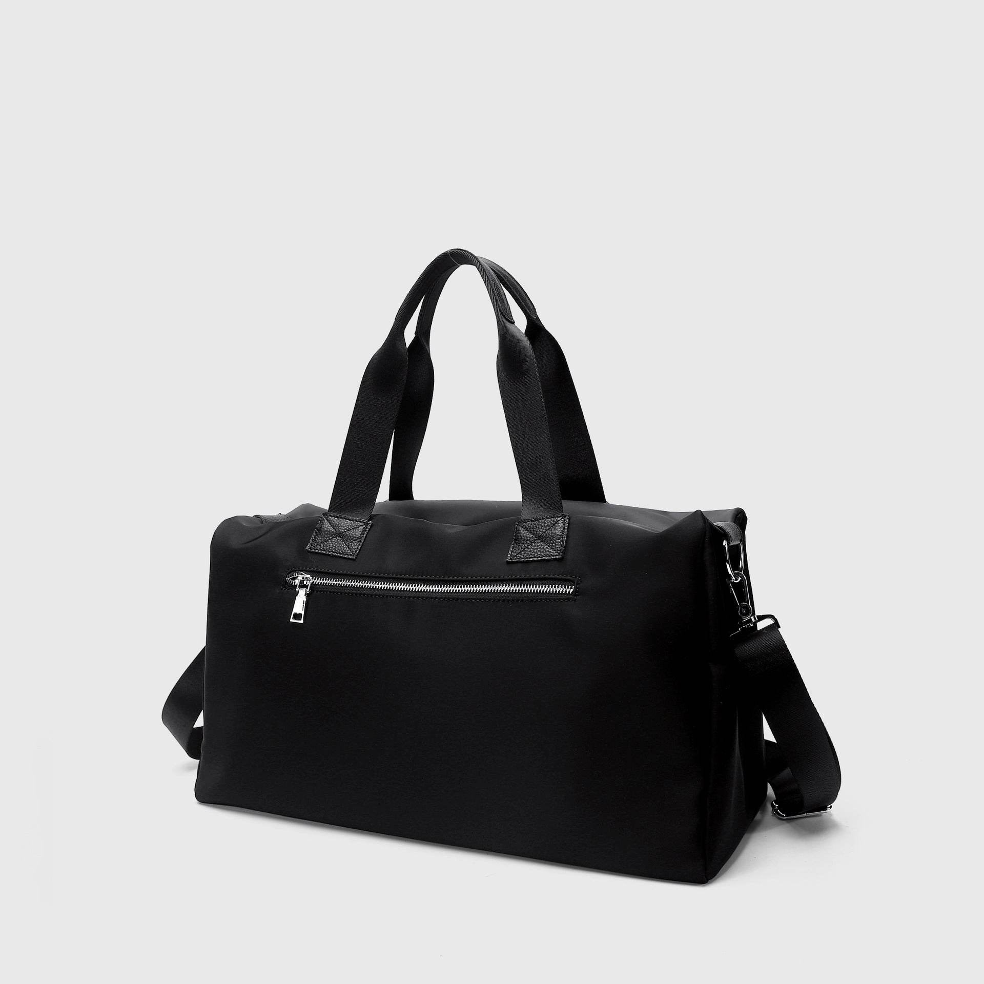 Large Capacity Waterproof Oxford Cloth With Leather Duffel Bag - Mubimart
